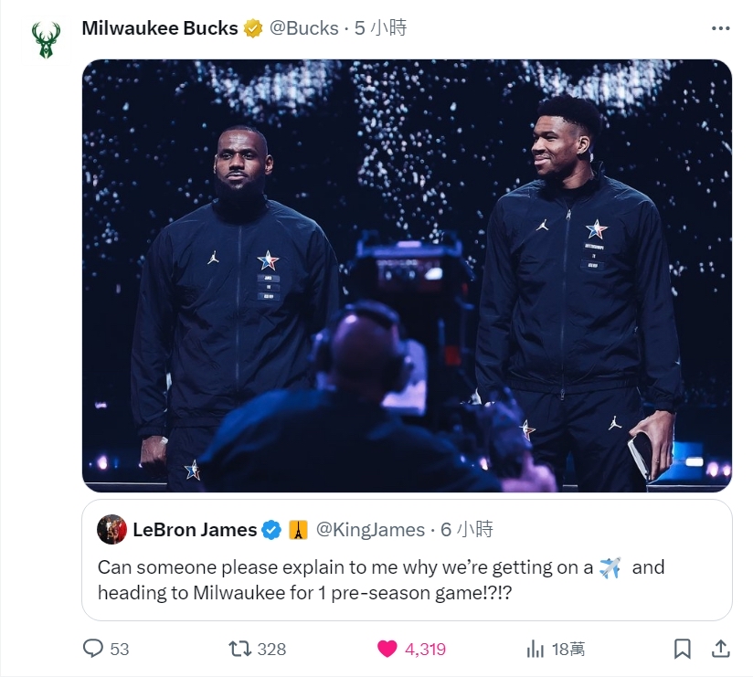 巨星对决!詹姆斯迎战字母哥 巨星对决!詹姆斯迎战字母哥